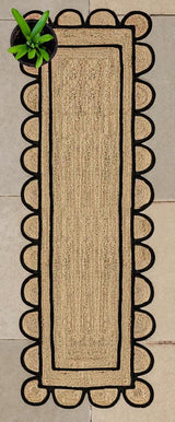 Beige Jute Braided Runner Rugfor Living Room – 4 x 5 handmade by LoomifyHome