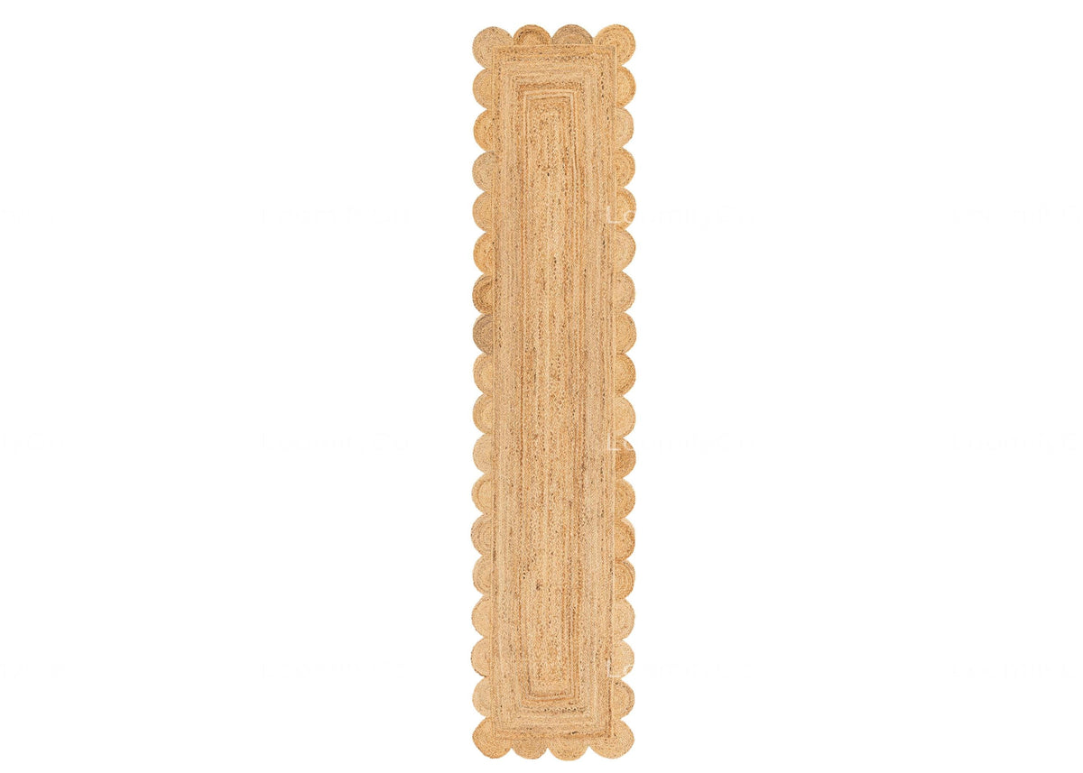 Scalloped Runner Rug, Jute Scallop Rug, Jute Runner Rug, Scalloped Jute Rug, Natural Jute Rug Hallway Runner Rug entry