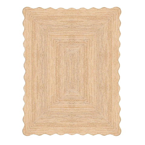 Wavy Jute Rug Scalloped Jute Rug Jute Scallop Rug Wavy Runner Rug Wavy Scalloped Rug Large Jute Area Rug Scalloped Runner