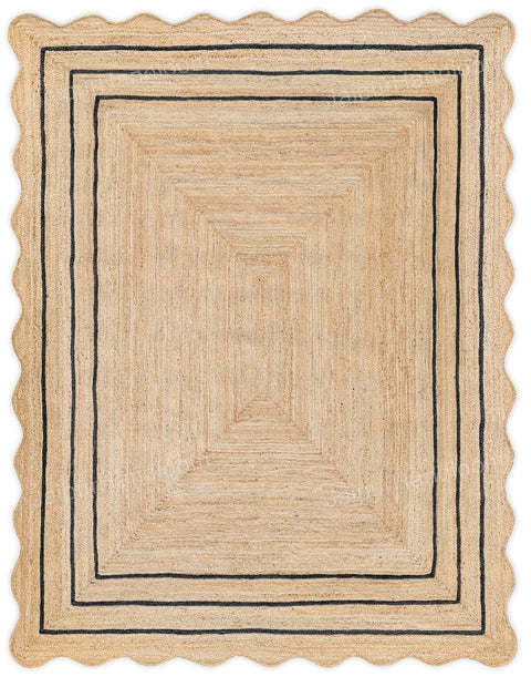 Beige Jute Braided Runner Rugfor Living Room – 84 x 132 handmade by LoomifyHome