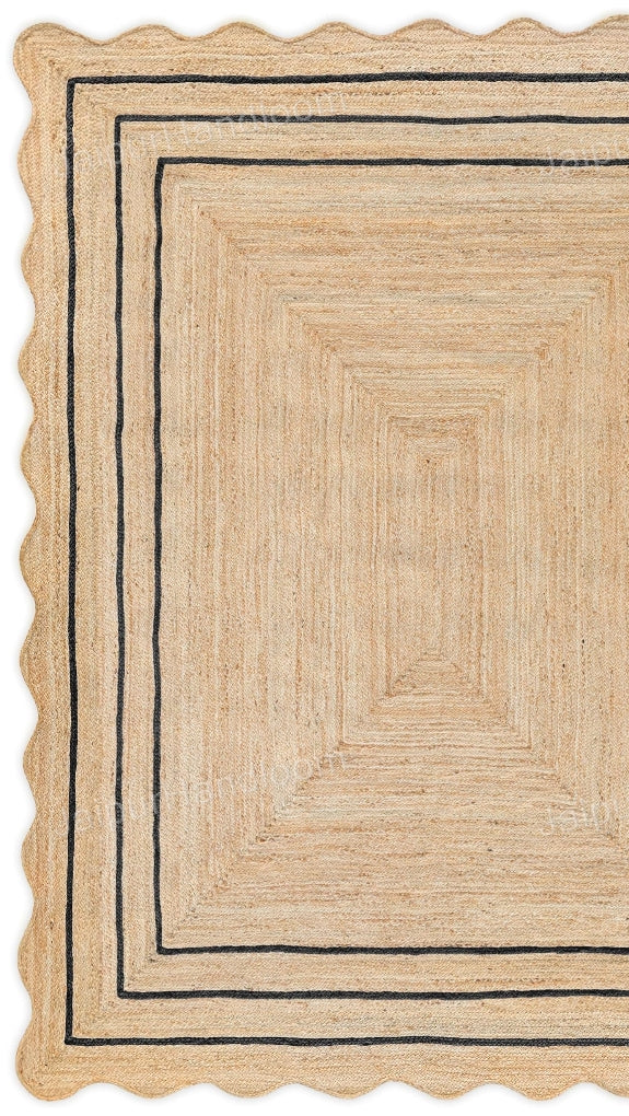 Beige Jute Braided Runner Rugfor Living Room – 84 x 132 handmade by LoomifyHome