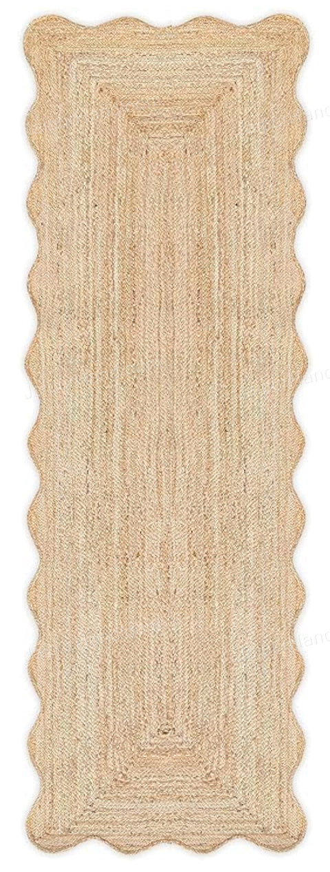 Beige Jute Braided Runner Rugfor Living Room – 84 x 120 handmade by LoomifyHome