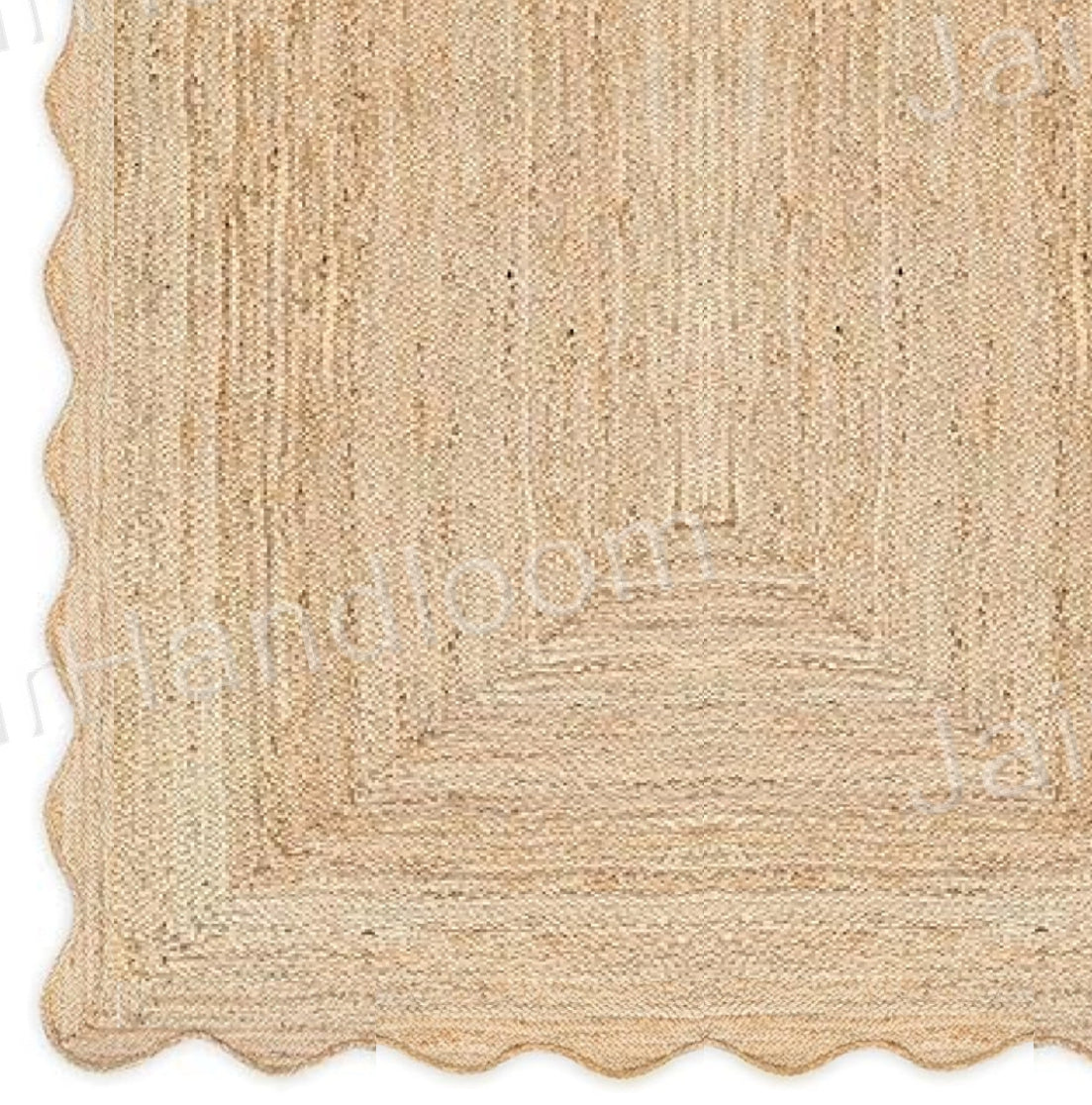 Beige Jute Braided Runner Rugfor Living Room – 84 x 120 handmade by LoomifyHome