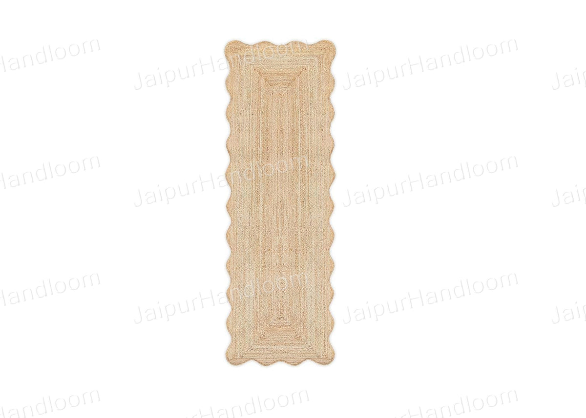 Beige Jute Braided Runner Rugfor Living Room – 84 x 120 handmade by LoomifyHome