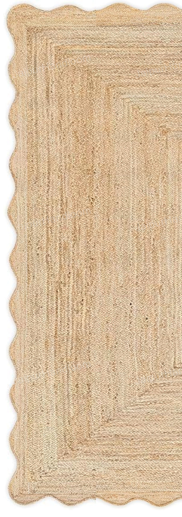 Beige Jute Braided Runner Rugfor Living Room – 84 x 120 handmade by LoomifyHome