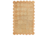 Natural Jute Rug- Scallop Jute Rug, Scalloped Jute Rug Jute Scallop Rug Square Jute Rug Scalloped Border Rug Handbraided Rug