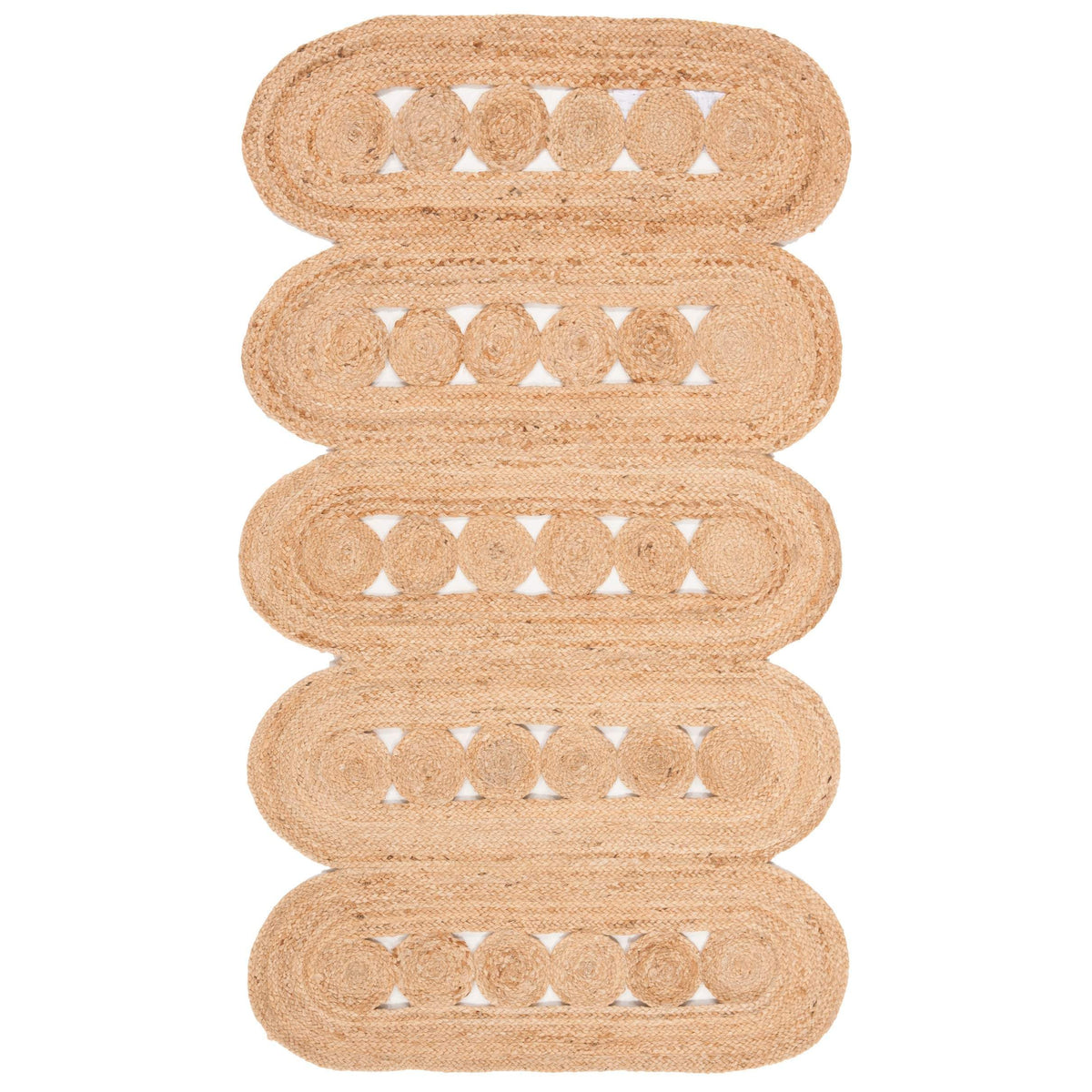 Beige Blue Jute Braided Runner Rugfor Living Room – 2x10 handmade by LoomifyHome