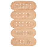 Beige Blue Jute Braided Runner Rugfor Living Room – 2x10 handmade by LoomifyHome