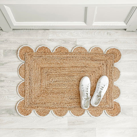 Beige Jute Braided Doormatfor Living Room – 12x15 handmade by LoomifyHome