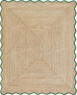 Beige Jute Braided Scalloped Rugfor Living Room – 48 x 60 handmade by LoomifyHome