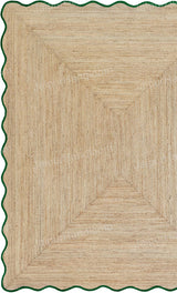 Beige Jute Braided Scalloped Rugfor Living Room – 48 x 60 handmade by LoomifyHome
