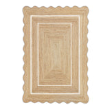 Beige Jute Braided Scalloped Rugfor Living Room – 2 x 3 handmade by LoomifyHome