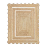 Beige Jute Braided Scalloped Rugfor Living Room – 2 x 3 handmade by LoomifyHome