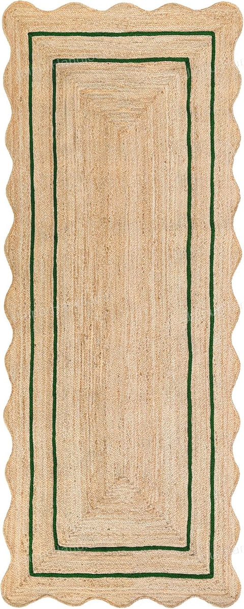 Beige Jute Braided Runner Rugfor Living Room – 2x10 handmade by LoomifyHome