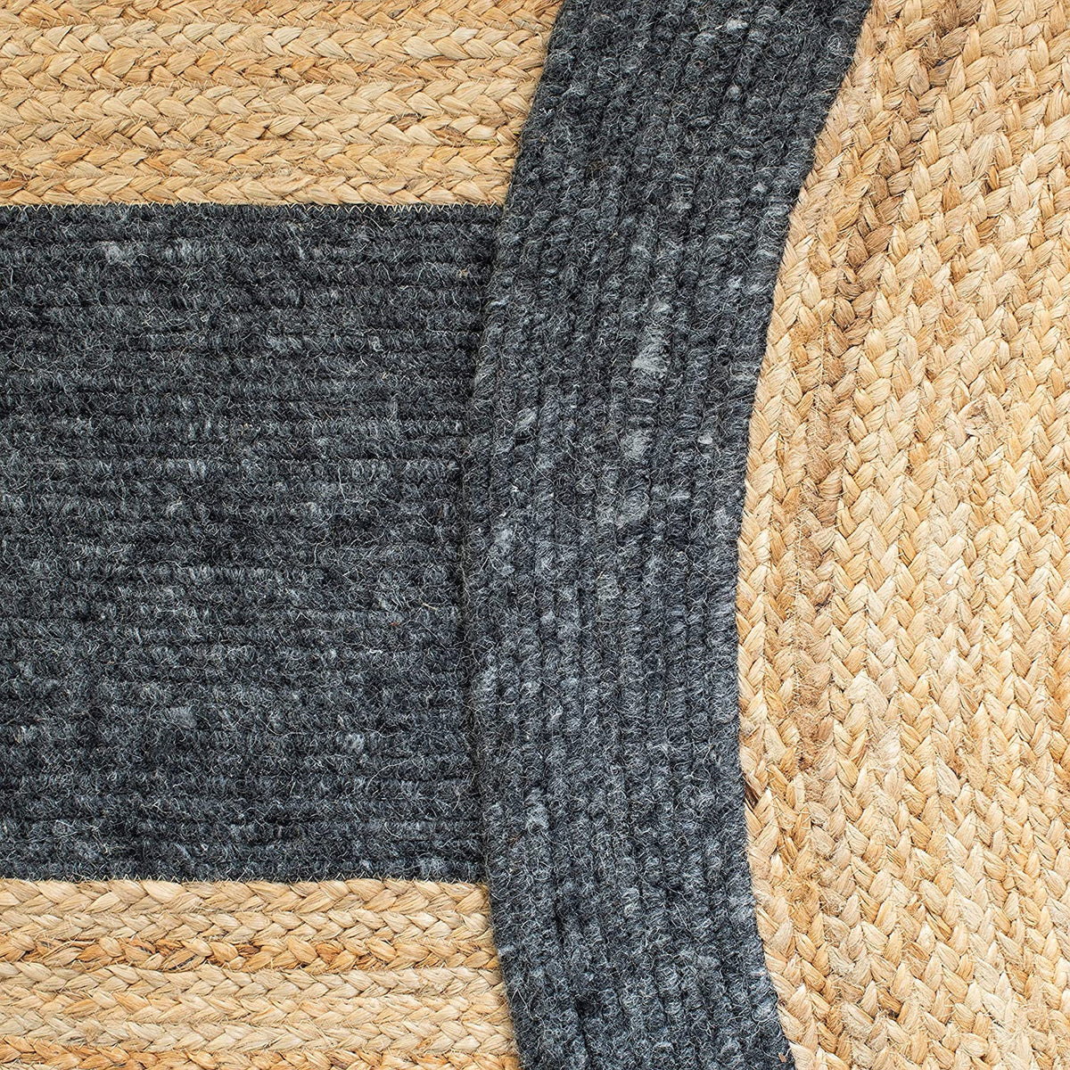 Multicolor Jute Braided Oval Rugfor Living Room – Coastal handmade by LoomifyHome