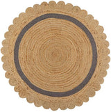 White Beige Jute Braided Round Rugfor Living Room – Scandinavian handmade by LoomifyHome