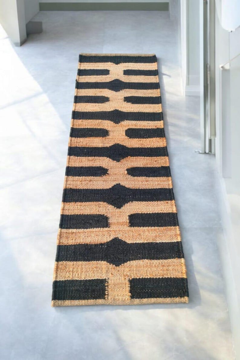 Beige Jute Braided Stair Runnerfor Living Room – 2 x 3 handmade by LoomifyHome