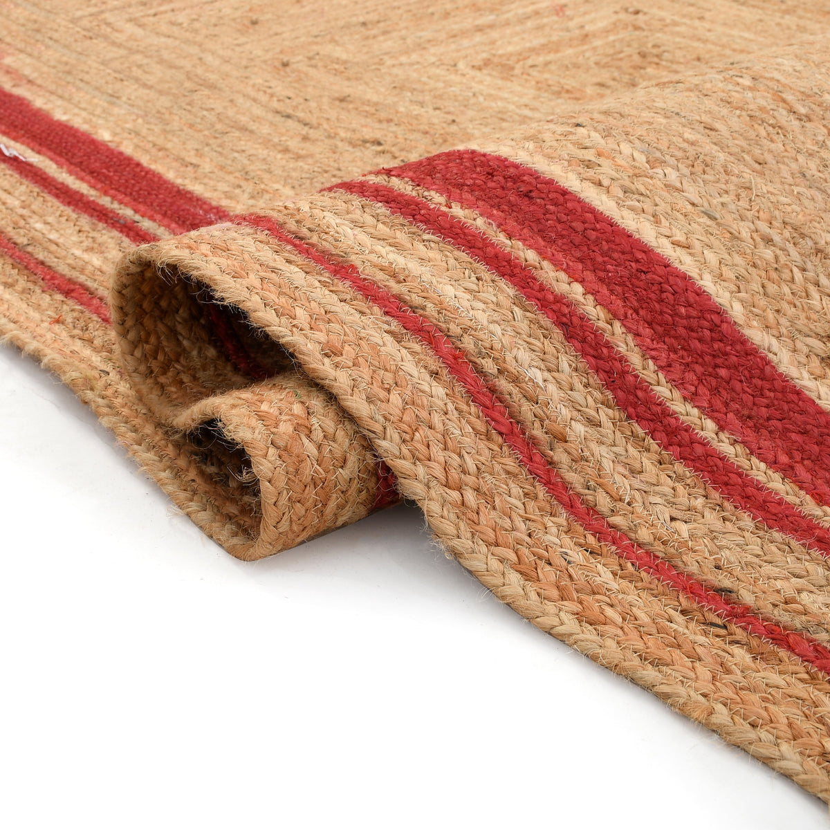 White Beige Jute Braided Area Rugfor Living Room handmade by LoomifyHome