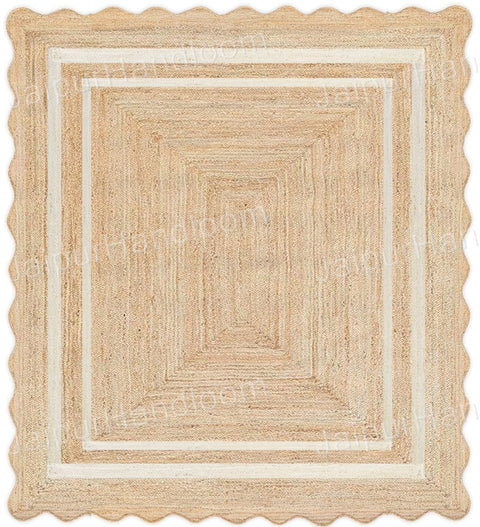 Beige Jute Braided Runner Rugfor Living Room – 96 x 120 handmade by LoomifyHome