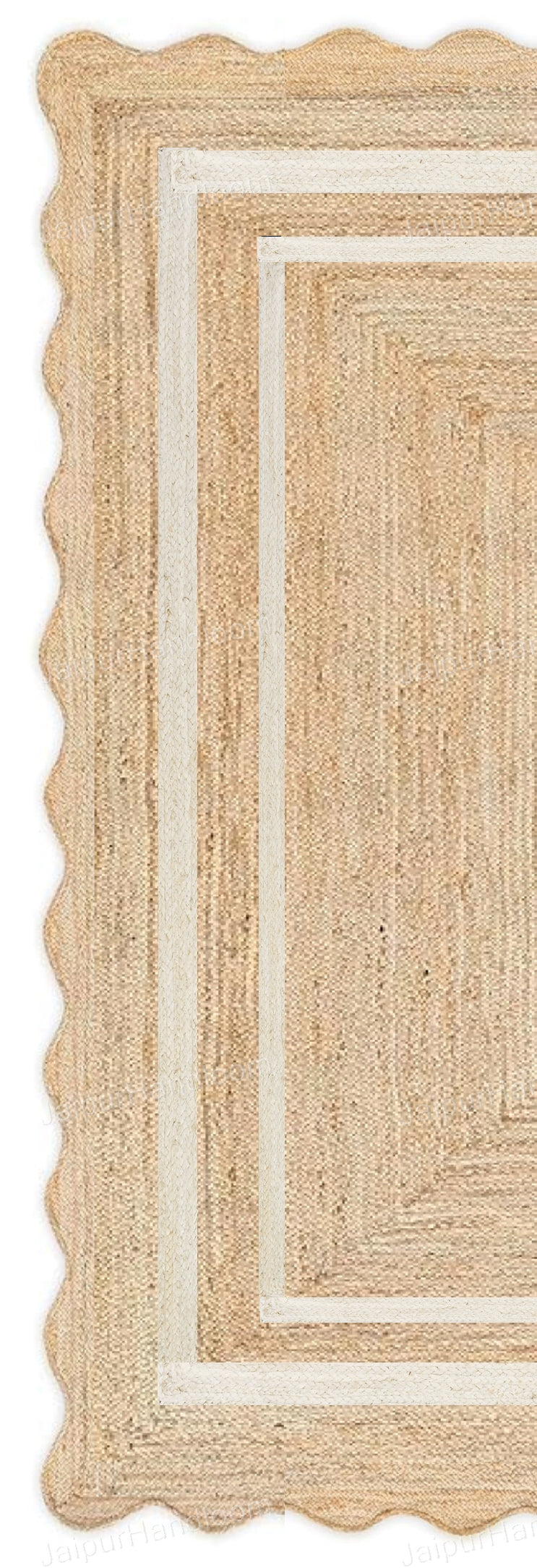 Beige Jute Braided Runner Rugfor Living Room – 96 x 120 handmade by LoomifyHome