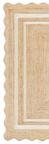 Beige Jute Braided Runner Rugfor Living Room – 96 x 120 handmade by LoomifyHome