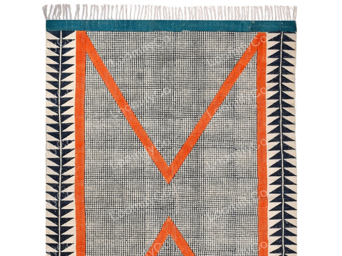 Washable Cotton Rug, Woven Cotton Carpet, Indoor Outdoor Rugs, Customized Area Rug, Hand Block Print Rug, Washable Area Rug,