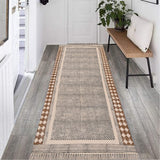 Cotton Braided Stair Runnerfor Living Room – Scalloped handmade by LoomifyHome