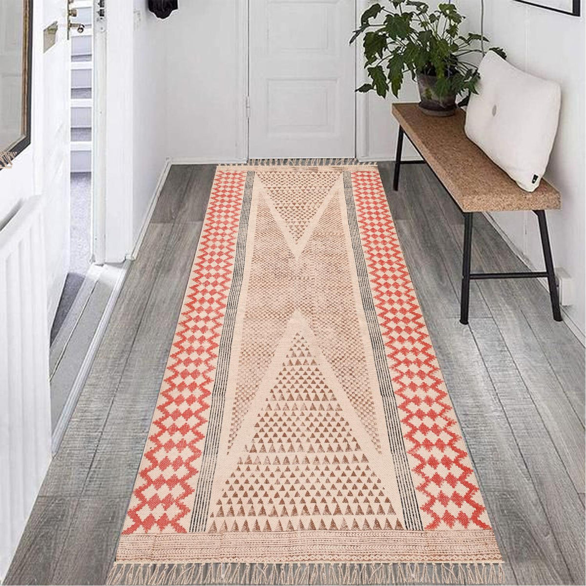 Premium Cotton Yoga Mats for Women and Men,  Woven, Anti Skid backing, Light Weight, Machine Washable, Non Slip for Home