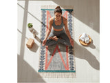 Organic Natural Cotton Yoga Woven Mats for Women and Men, breathable Anti Skid backing, Light Weight, Machine Washable, Non