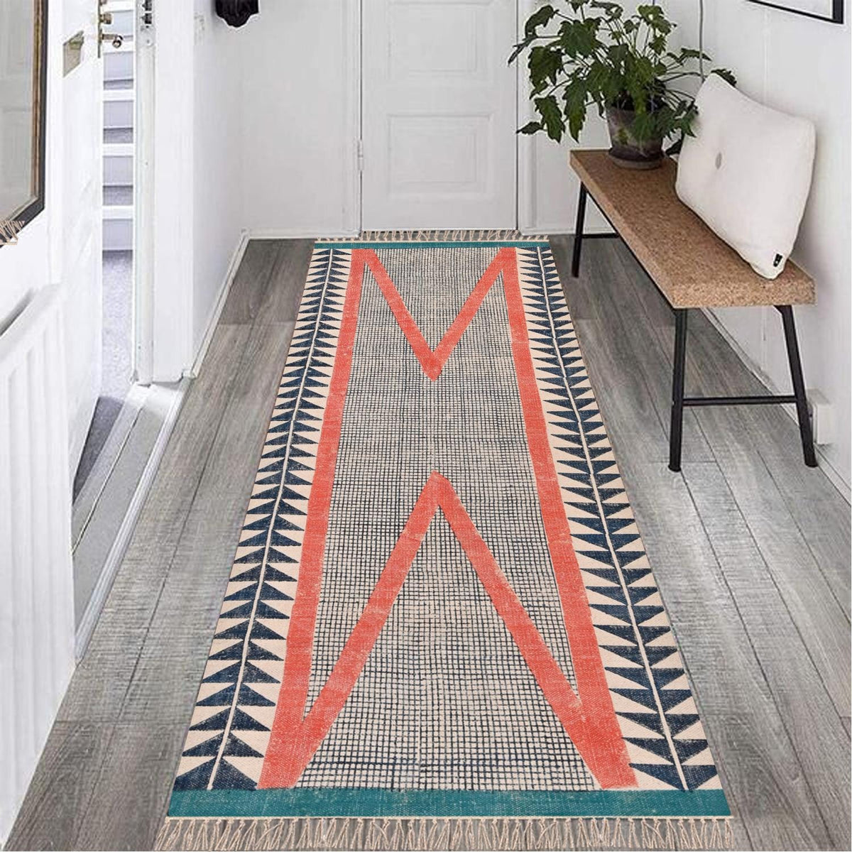 Organic Natural Cotton Yoga Woven Mats for Women and Men, breathable Anti Skid backing, Light Weight, Machine Washable, Non