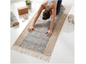 Organic Herbal Cotton Yoga Mat Machine Washable Handwoven Anti-Slip Exercise & Meditation Mat yoga rug Eco-Friendly Non-Slip