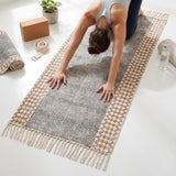 Organic Herbal Cotton Yoga Mat Machine Washable Handwoven Anti-Slip Exercise & Meditation Mat yoga rug Eco-Friendly Non-Slip
