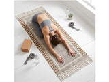 Organic Cotton Yoga Mat Runner Soft Washable Yoga Rug Natural, Hand Weaved and Fair Trade - Yoga, Exercise, Workout, Fitness