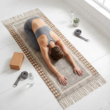 Organic Cotton Yoga Mat Runner Soft Washable Yoga Rug Natural, Hand Weaved and Fair Trade - Yoga, Exercise, Workout, Fitness