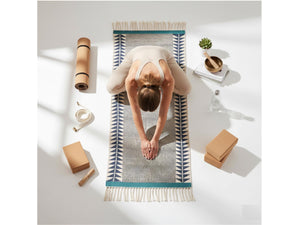 Handwoven Washable Cotton Yoga Mat | Eco-Friendly Meditation Rug Organic Cotton Yoga Mat – Handwoven, Anti-Slip Travel Rug