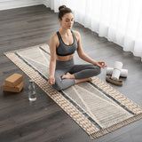 Handwoven Organic Cotton Yoga Mat: Extra Long, Anti-Slip Washable Yoga Rug Fair Trade - Yoga, Exercise Travel Friendly