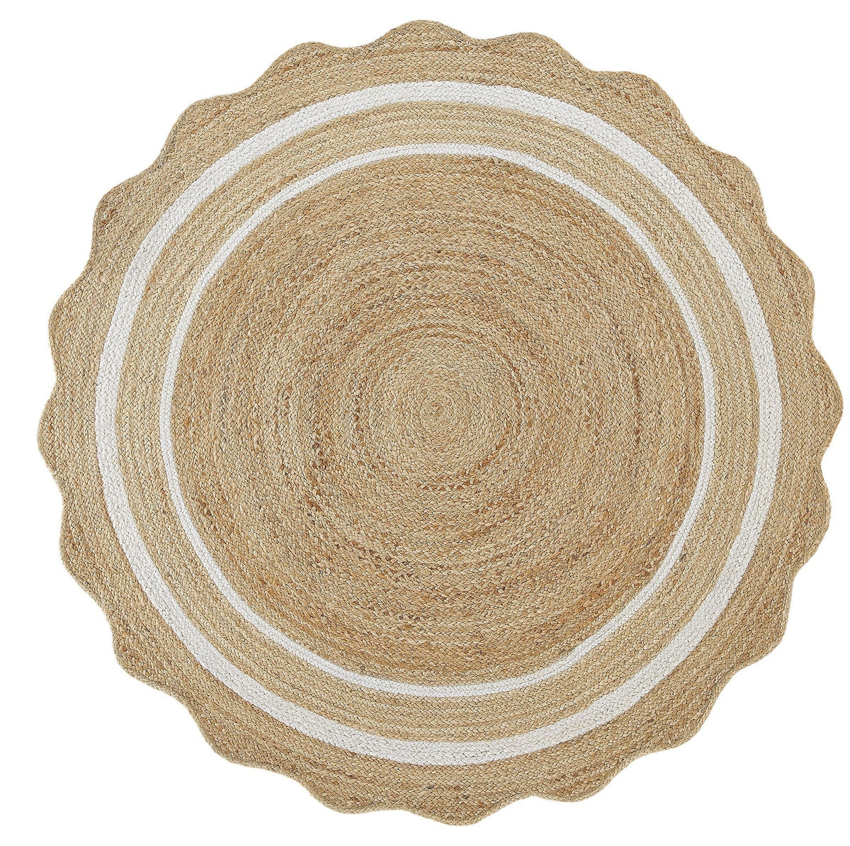 White Beige Jute Braided Doormatfor Living Room – Solid handmade by LoomifyHome