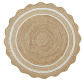 White Beige Jute Braided Doormatfor Living Room – Solid handmade by LoomifyHome