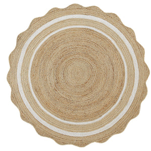 White Beige Jute Braided Doormatfor Living Room – Solid handmade by LoomifyHome