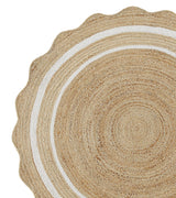 White Beige Jute Braided Doormatfor Living Room – Solid handmade by LoomifyHome