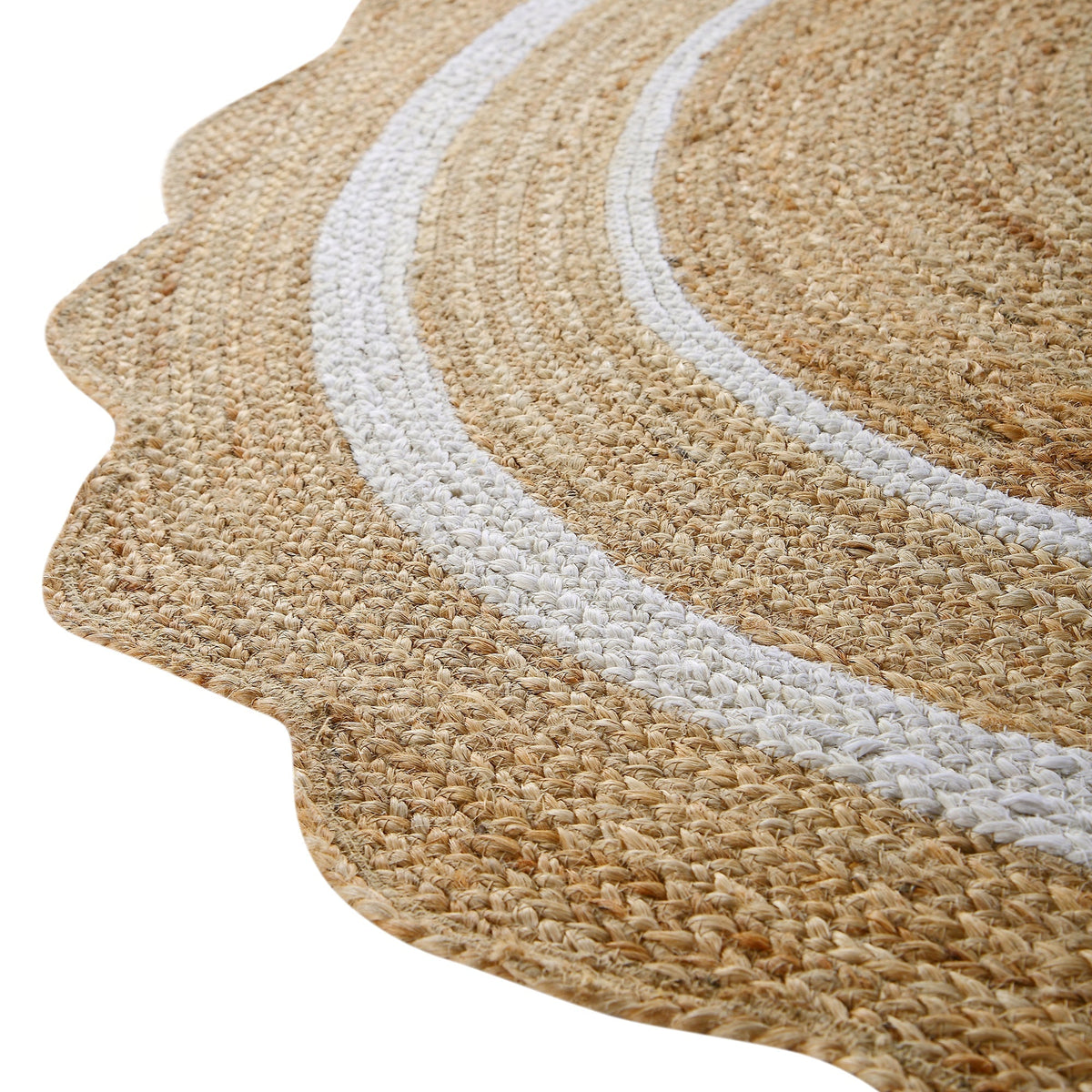 White Beige Jute Braided Doormatfor Living Room – Solid handmade by LoomifyHome