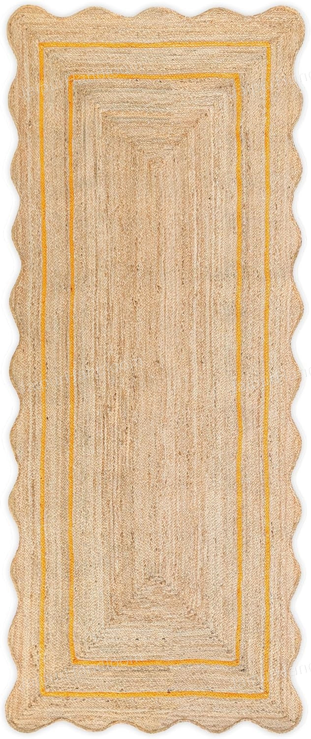 Beige Jute Braided Runner Rugfor Living Room – 2x18 handmade by LoomifyHome