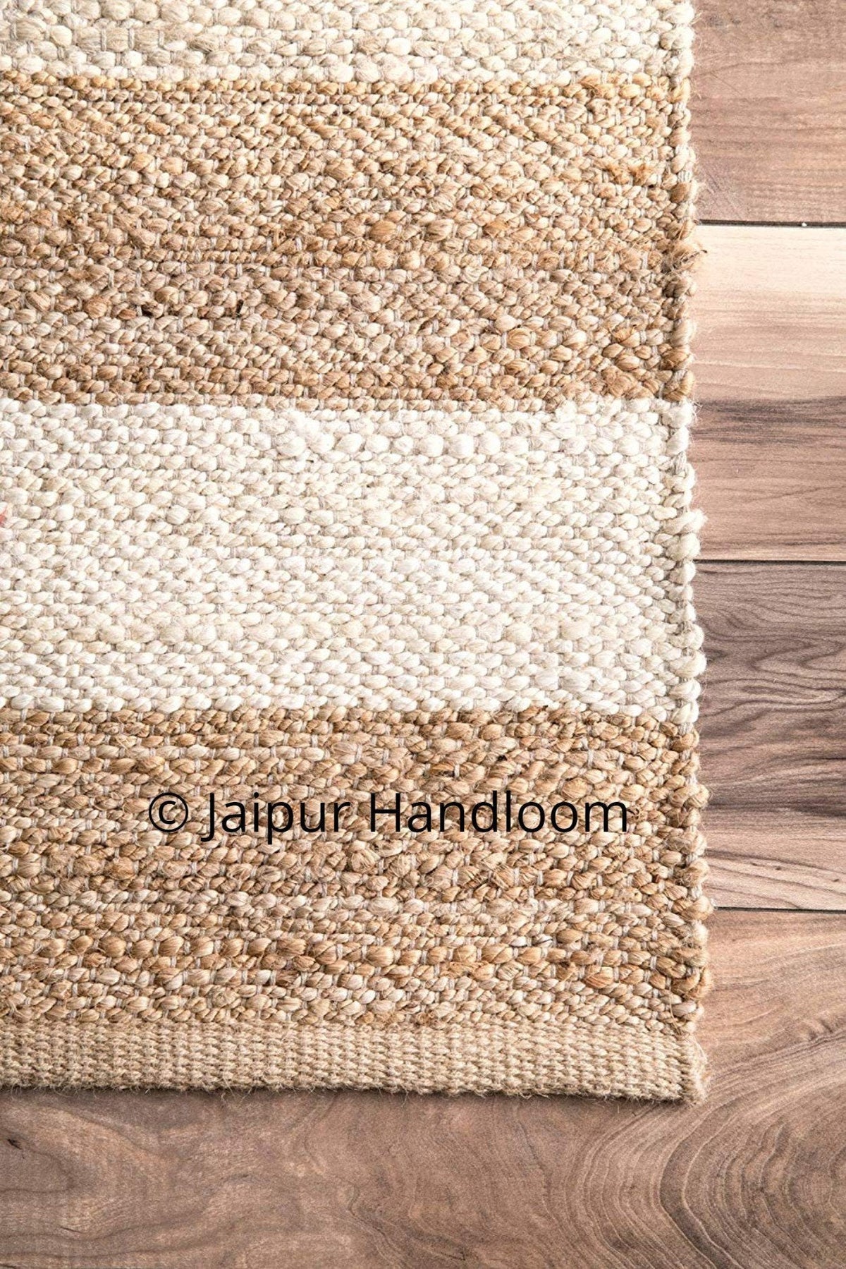 White Beige Jute Braided Runner Rugfor Living Room – 2 x 10 handmade by LoomifyHome