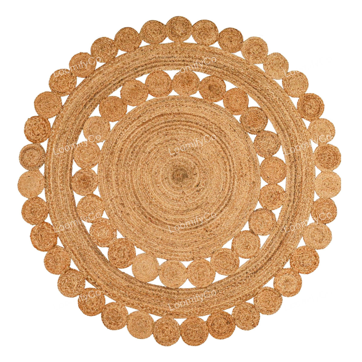 Natural Jute Round Rug in off white /Ivory , Eco Friendly Rug Round Braided Rug Hemp Rug Bohemian Rug Circle Rug boho Round