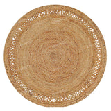 Natural Jute Round Rug in off white /Ivory , Eco Friendly Rug Round Braided Rug Hemp Rug Bohemian Rug Circle Rug boho Round