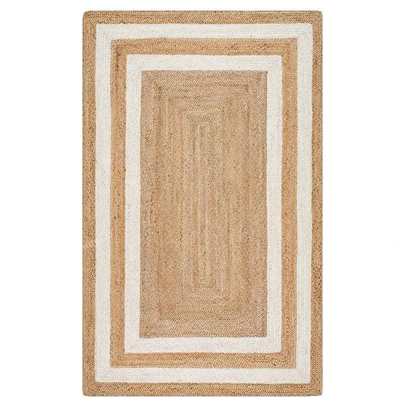 Natural Jute Rug Jute Braided Rug Bohemian Jute Rug Rectangular Jute Rug, Boho Decor Rug, Jute Area Rug, Square Jute rug