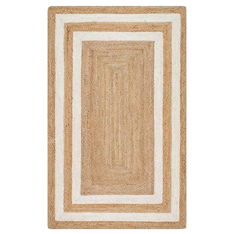 Natural Jute Rug Jute Braided Rug Bohemian Jute Rug Rectangular Jute Rug, Boho Decor Rug, Jute Area Rug, Square Jute rug