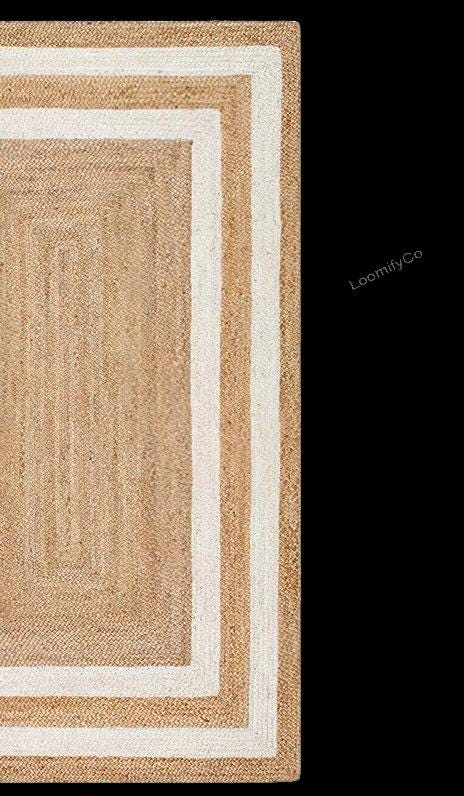 Natural Jute Rug Jute Braided Rug Bohemian Jute Rug Rectangular Jute Rug, Boho Decor Rug, Jute Area Rug, Square Jute rug