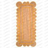 Jute Runner Rug - Scalloped Runner Rug, Bohemian Scallop Rug, Natural Jute Rug, Scalloped Jute Rug, Jute Scallop Rug Sisal