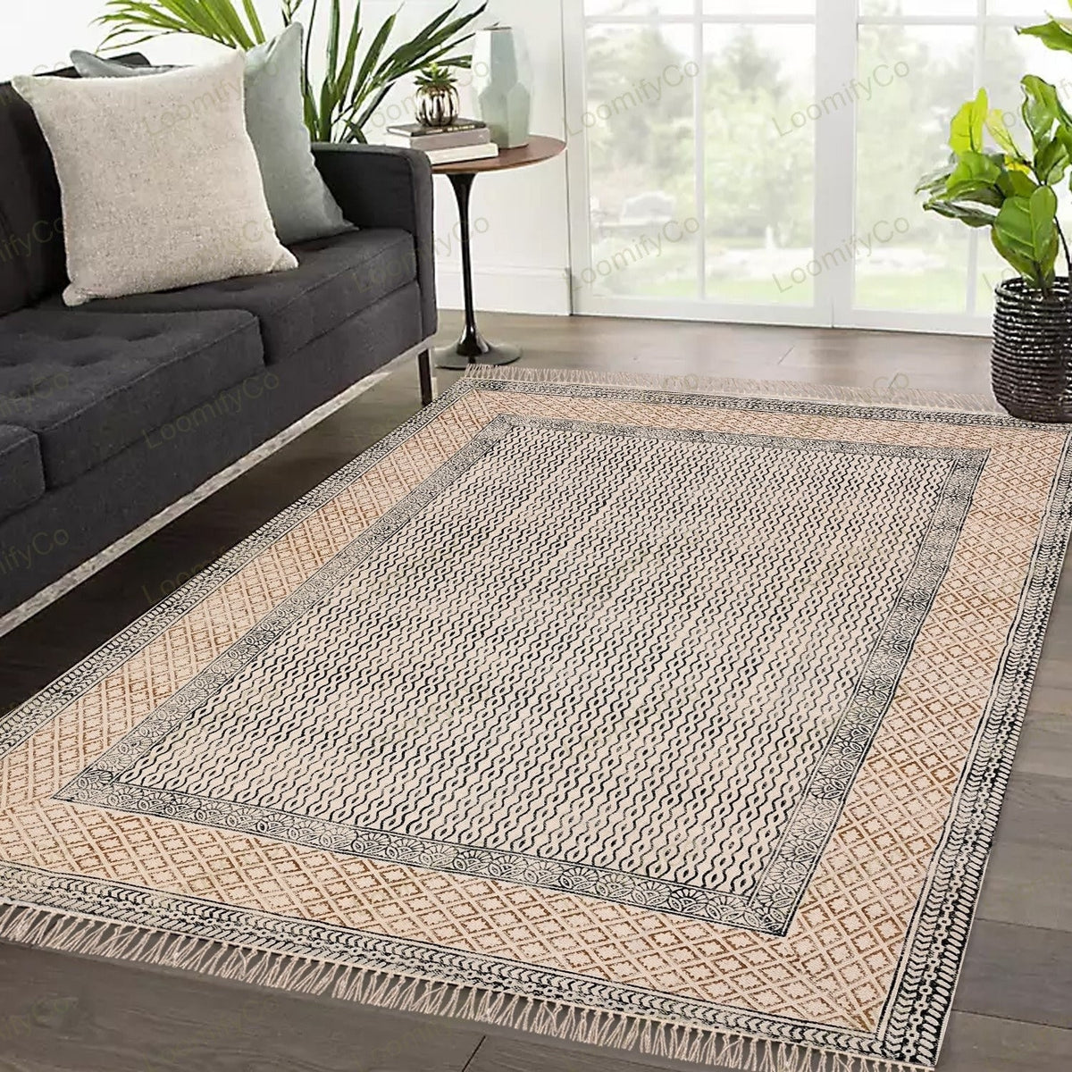 Washable Rugs, Extra Large Rug for Living Room/Bedroom/Dining Room, Washable Cotton Rug, Machine Washable Rug, Woven Kitchen Carpet